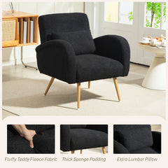 Kozy - Teddy Fleece Accent Chair - Black