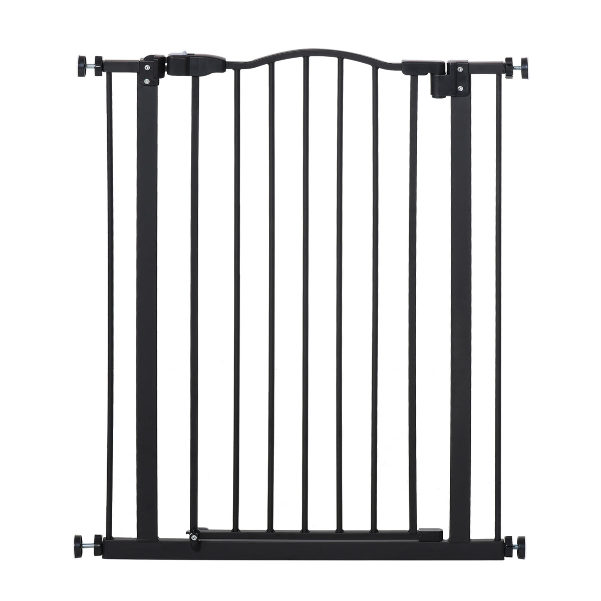 Kozy Pressure Fit Dog Stair Gate No Drilling Safety Gate Auto Close for Doorways, Hallways, 74-80cm Adjustable, 94cm Tall, Black