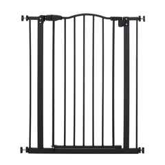 Kozy Pressure Fit Dog Stair Gate No Drilling Safety Gate Auto Close for Doorways, Hallways, 74-80cm Adjustable, 94cm Tall, Black