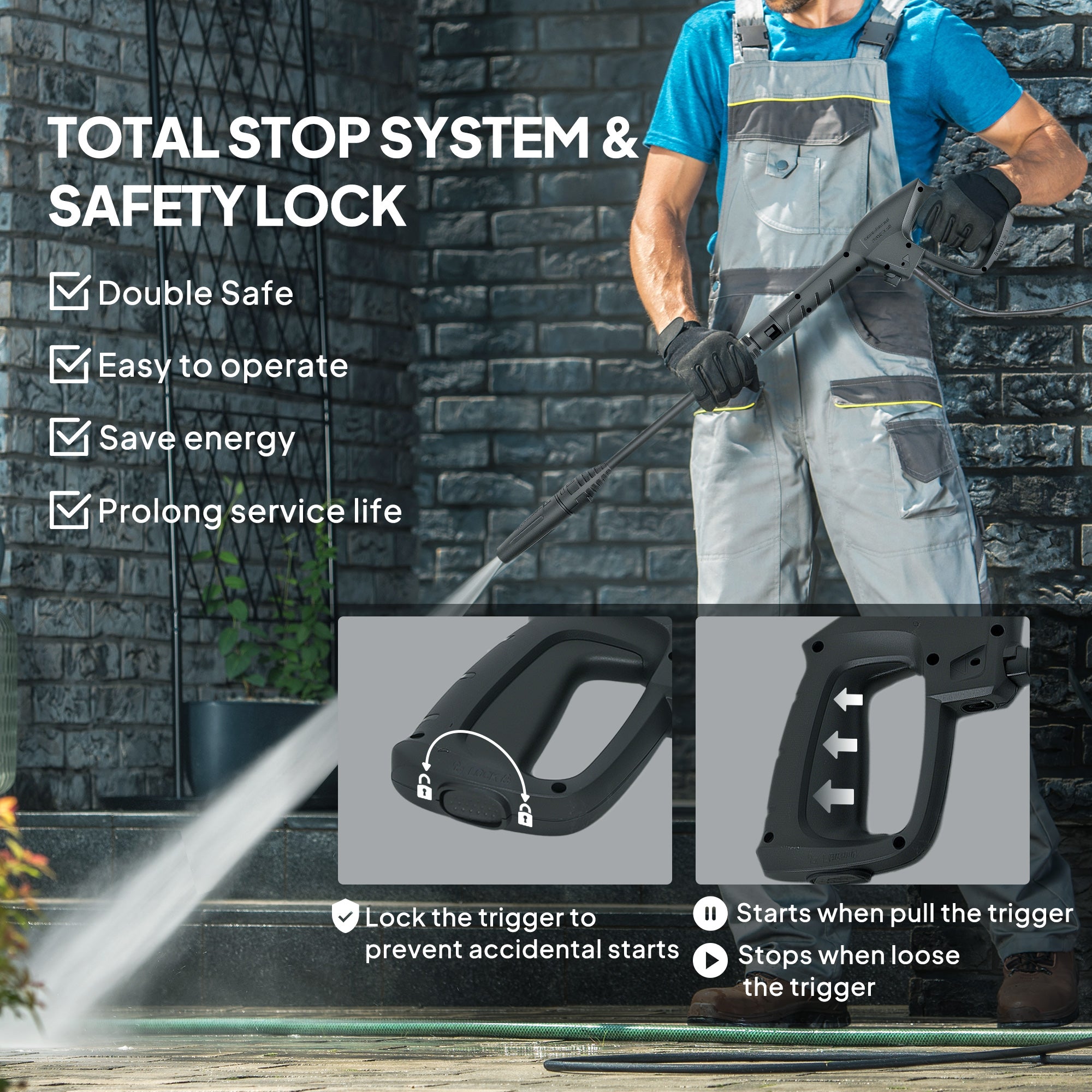 Kozy 150-Bar Pressure Washer, with Accessories - Red/Black