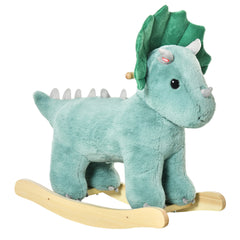 Kozy Plush Ride-On Rocking Dinosaur, with Sound - Green