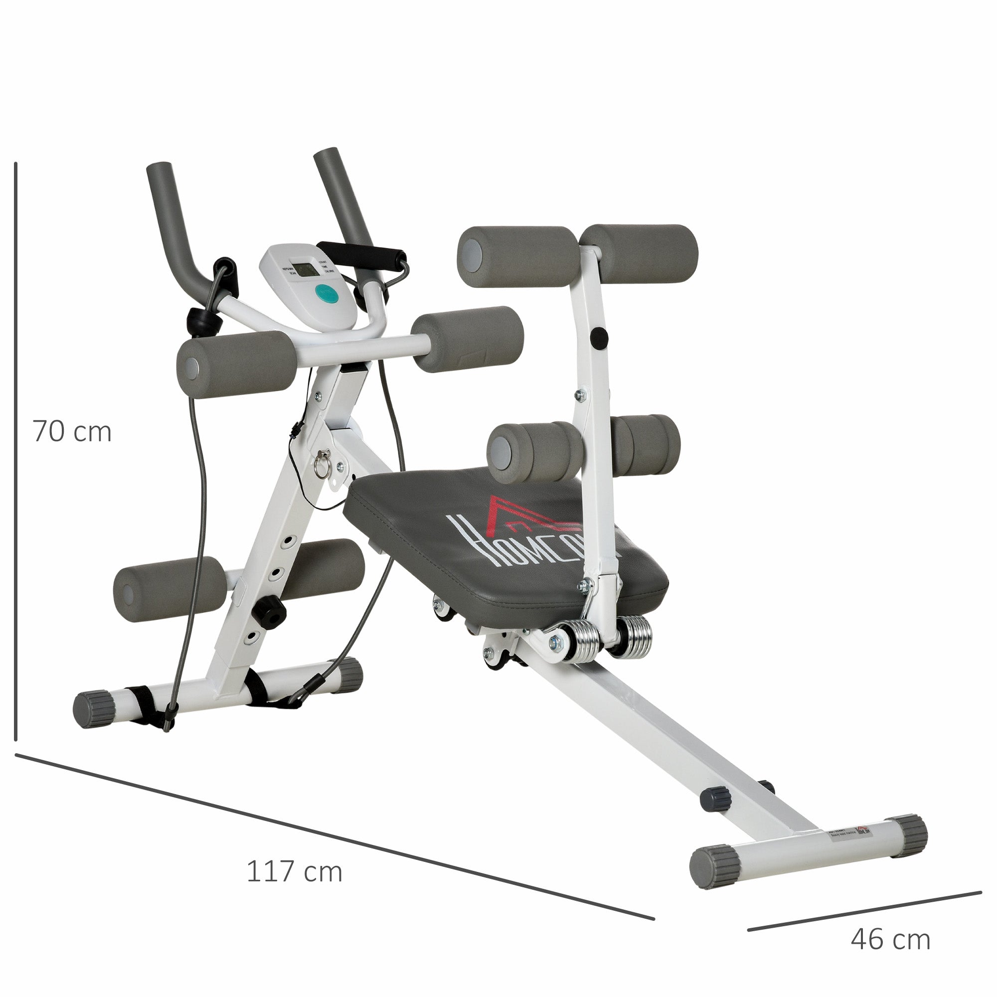 Kozy 2-IN-1 Core Abdominal Ab Trainer Sit Up Bench with LCD Screen, Adjustable Fitness Crunch Machine for Home GYM