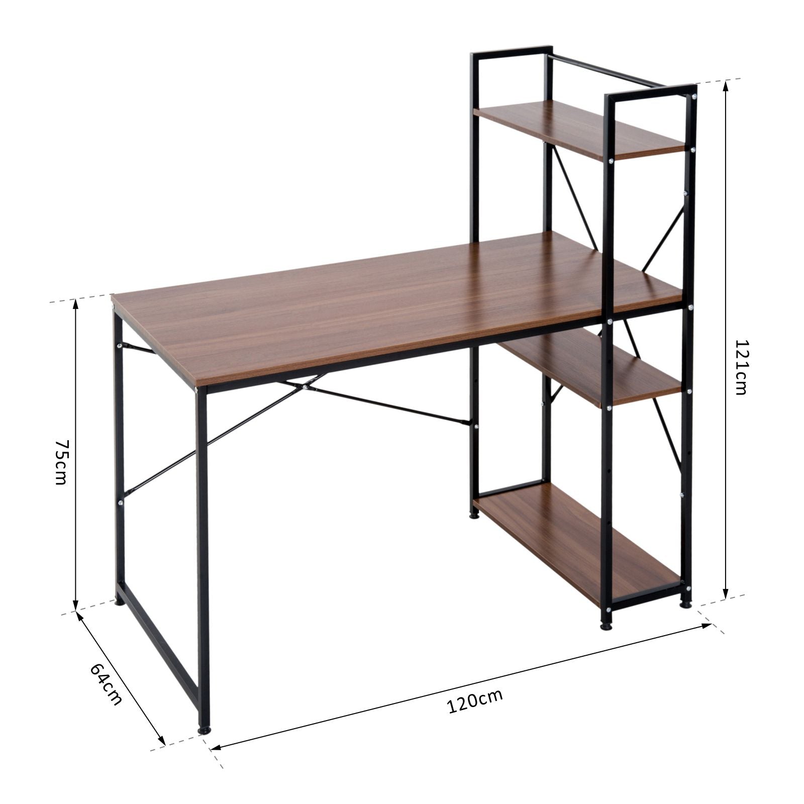 HOMCOM Workstation Desk with 4