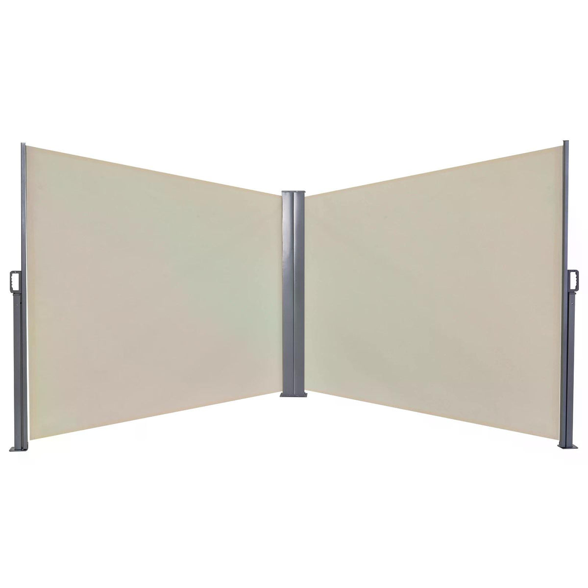 Outsunny Steel Frame Retractable Double Side Awning Beige