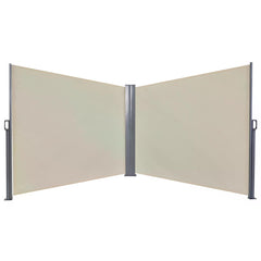 Outsunny Steel Frame Retractable Double Side Awning Beige