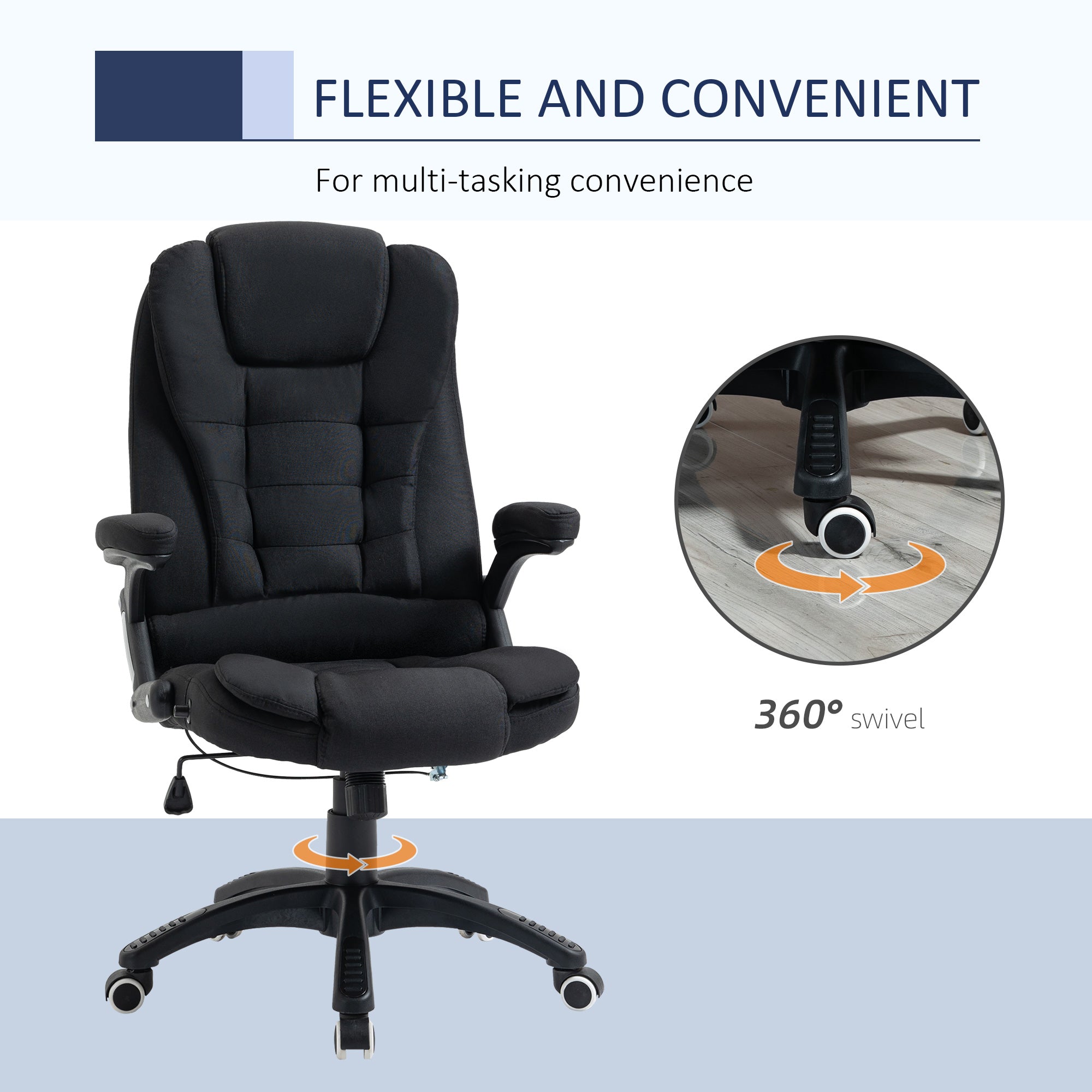 Kozy Ergonomic Office Chair Comfortable Desk Chair with Armrests Adjustable Height Reclining and Tilt Function Black