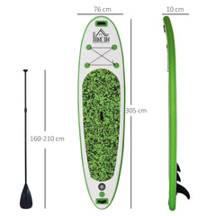 HOMCOM 10ft Blow up Paddle Board Standup Paddle Board Inflatable SUP Board Surfing Non