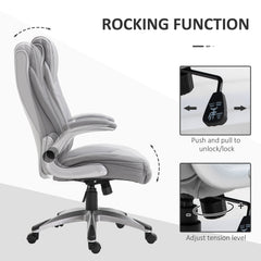 Vinsetto High Back Executive Office Chair Home Swivel PU Leather Ergonomic Chair, with Flip