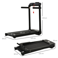 Kozy 600W Foldable Steel Motorised Treadmill Running Machine w/ LCD Monitor Black