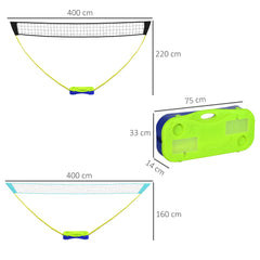 SPORTNOW Badminton Set with Volleyball Net, Portable Badminton Net with 2 Rackets, 2 Shuttlecocks and Carry Case, for Indoor Outdoor Sports | Aosom UK