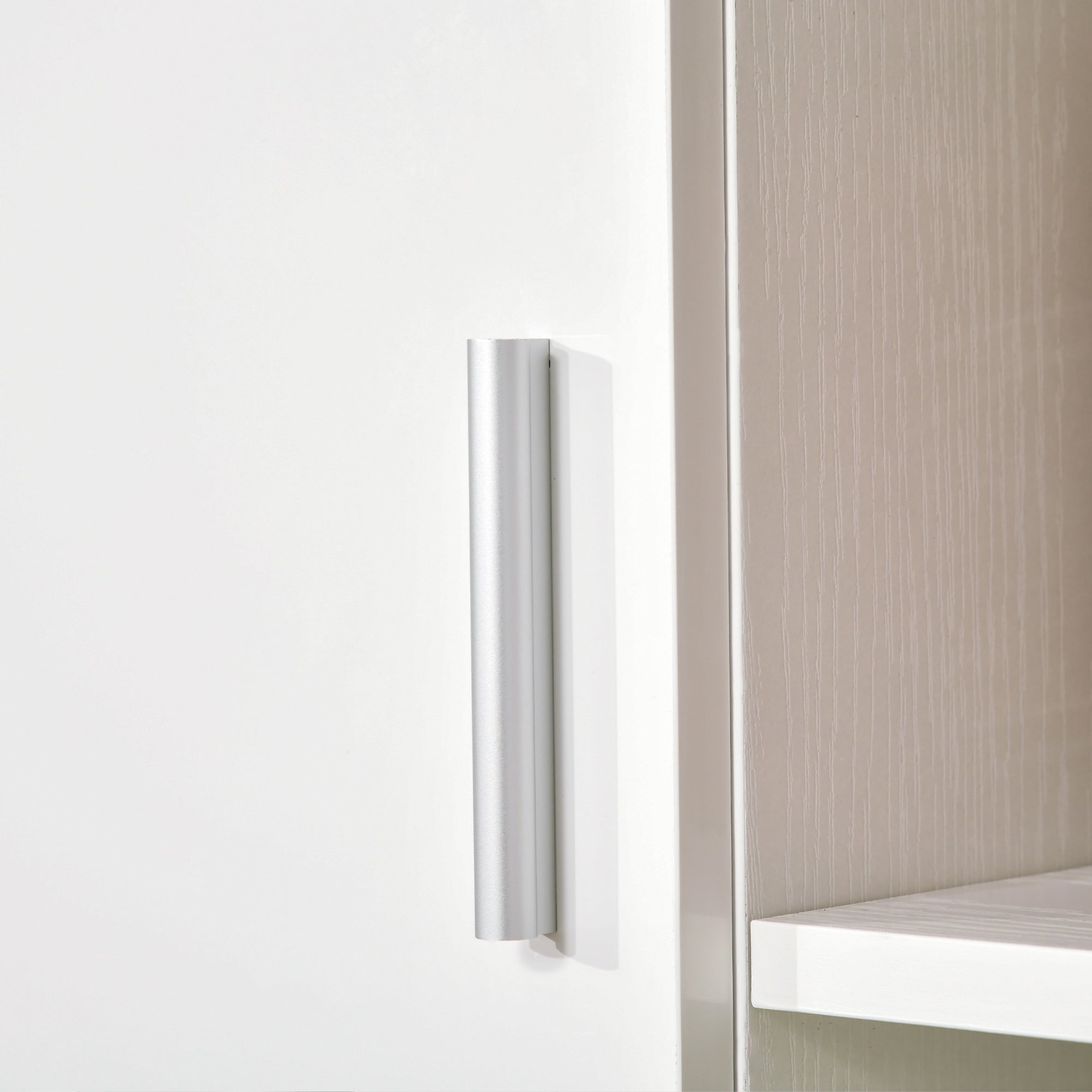 Kozy Kitchen Cupboard, Modern Kitchen Storage Cabinet with Shelves and Drawer, Free Standing Kitchen Units, 166 cm, White