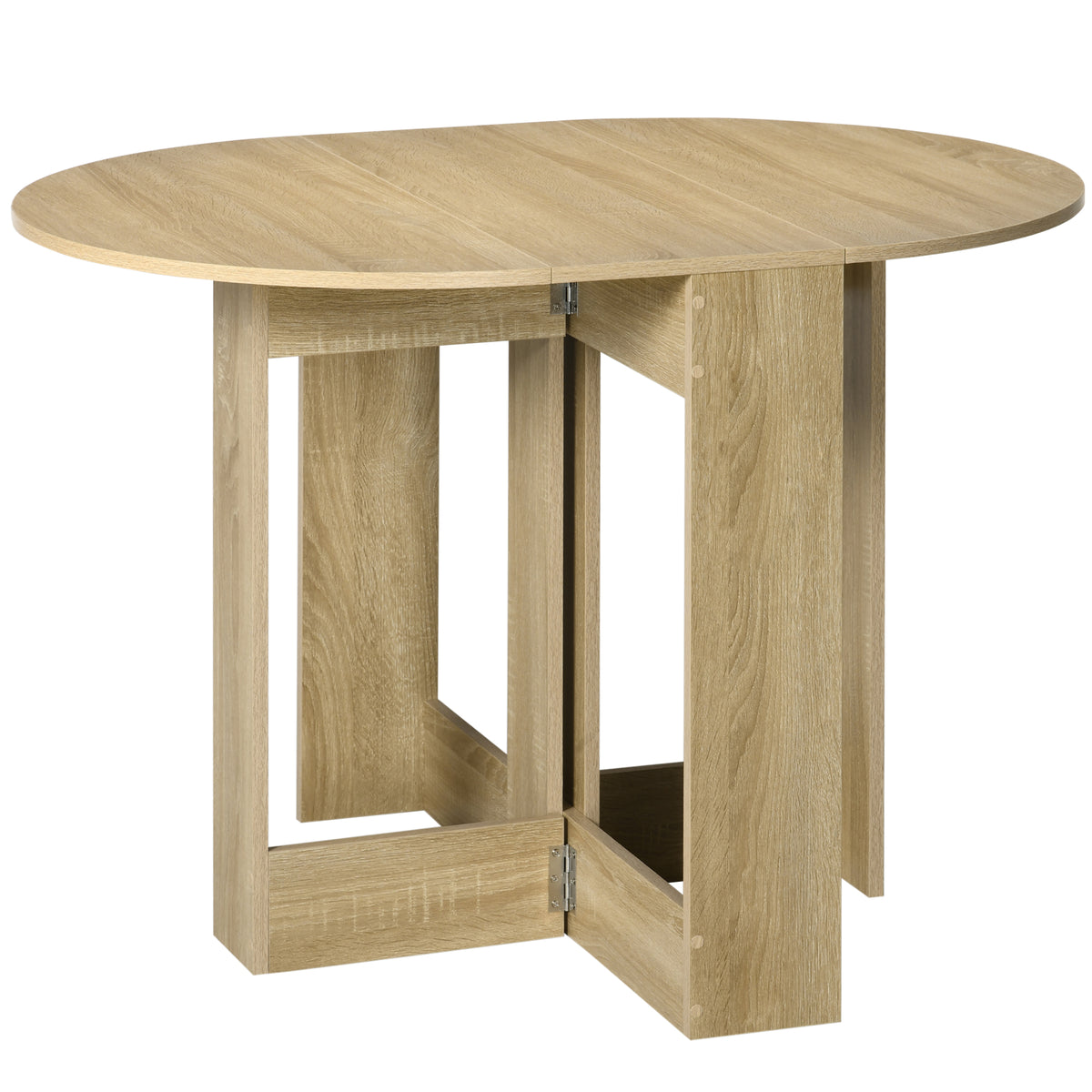 Kozy Space-saving Drop Leaf Table, Folding Dining Table for Small Space, Kitchen, Dining Room, Oak