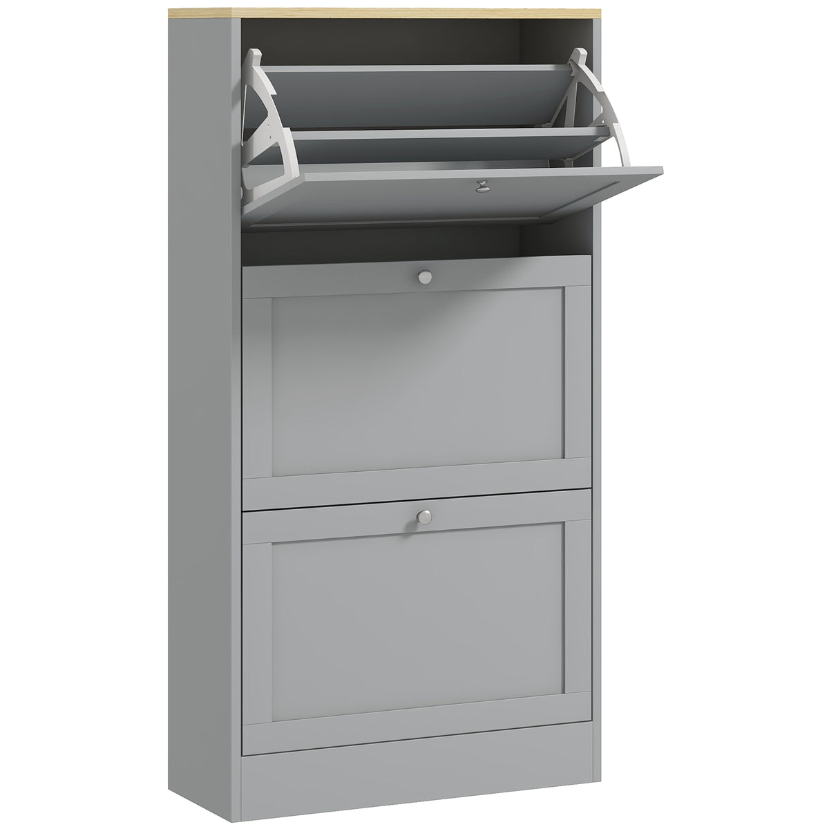 Kozy - Modern Compact Three-Drawer Shoe Storage Cabinet - Grey