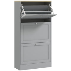 Kozy - Modern Compact Three-Drawer Shoe Storage Cabinet - Grey