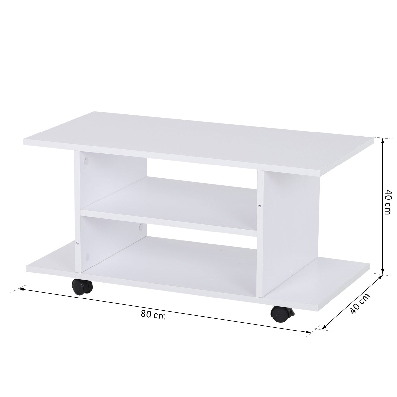 Kozy Modern TV Cabinet Stand Storage Shelves Table Mobile Bedroom Furniture Bookshelf Bookcase White