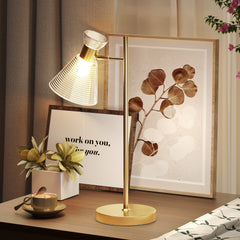 Kozy Modern Table Lamp, Bedside Lamp with Adjustable Flower-Shaped Head and E27 Socket for Living Room Bedroom Study, Bulb Not Included, Gold Tone
