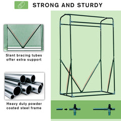 Outsunny Outdoor PE Greenhouse Steel Frame Plant Cover with Zipper 100L x 50W x 150HCM