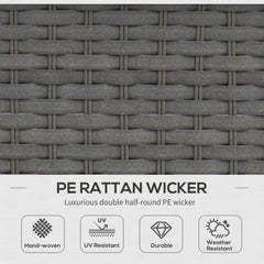 Kozy 6PC Garden Rattan Sofa Set Bonzer Outdoor Furniture Patio Table Loveseat Stool Lounging Ottoman Aluminium Frame Wicker Weave Conservatory Grey