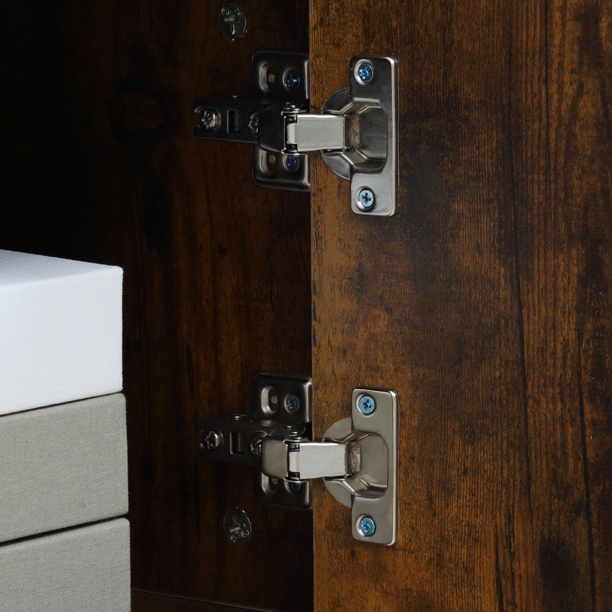 Kozy TV Stand Cabinet up to 55 Inches, TV Unit with Single Door and Open Shelves, Cable Holes for Living Room, Bedroom, Brown