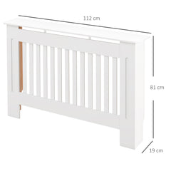 Kozy Slatted Radiator Cover Painted Cabinet MDF Lined Grill in White (112L x 19W x 81H cm)