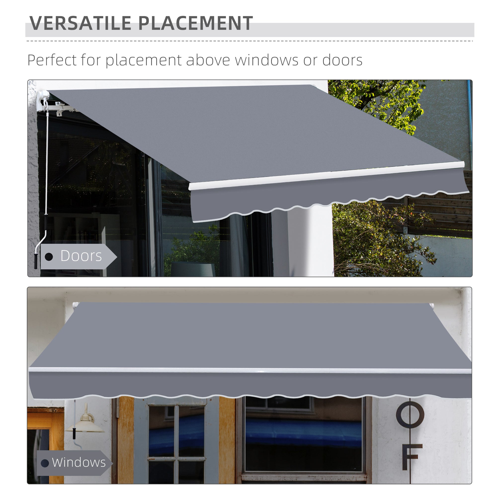 Outsunny Garden Patio Manual Awning Canopy Sun Shade Shelter Retractable 4m x 3m