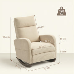 Kozy - Corduroy Rocking Armchair - Beige