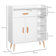 HOMCOM Sideboard, Floor Cupboard with Storage Drawer, for Hallway, Kitchen, Bedroom, Living Room, White