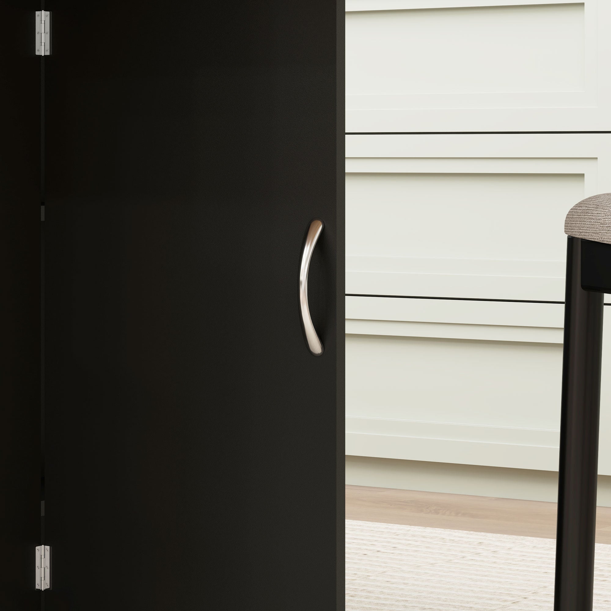 Kozy Folding Dining Table, Drop Leaf Table with 2-Tier Shelves, Rolling Casters, for Small Spaces, Kitchen, Cement Grey