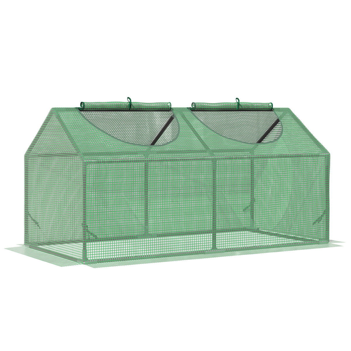 Kozy Mini Greenhouse, Small Plant Grow House for Outdoor with Durable PE Cover, Observation Windows, 120 x 60 x 60 cm, Green