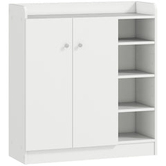 Kozy Shoe Storage Cabinet  Two Doors w/ Adjustable 4 Shelves Cupboard Footwear Rack Stand Organiser Hallway White