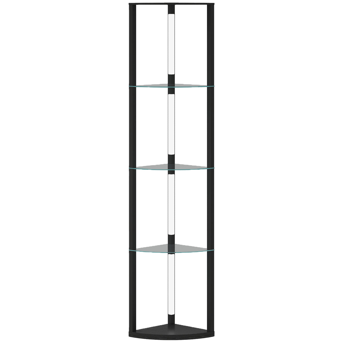 Kozy LED Floor Lamp with Shelves, Dimmable Standing Lamp with Foot Switch for Living Room, Bedroom, Black