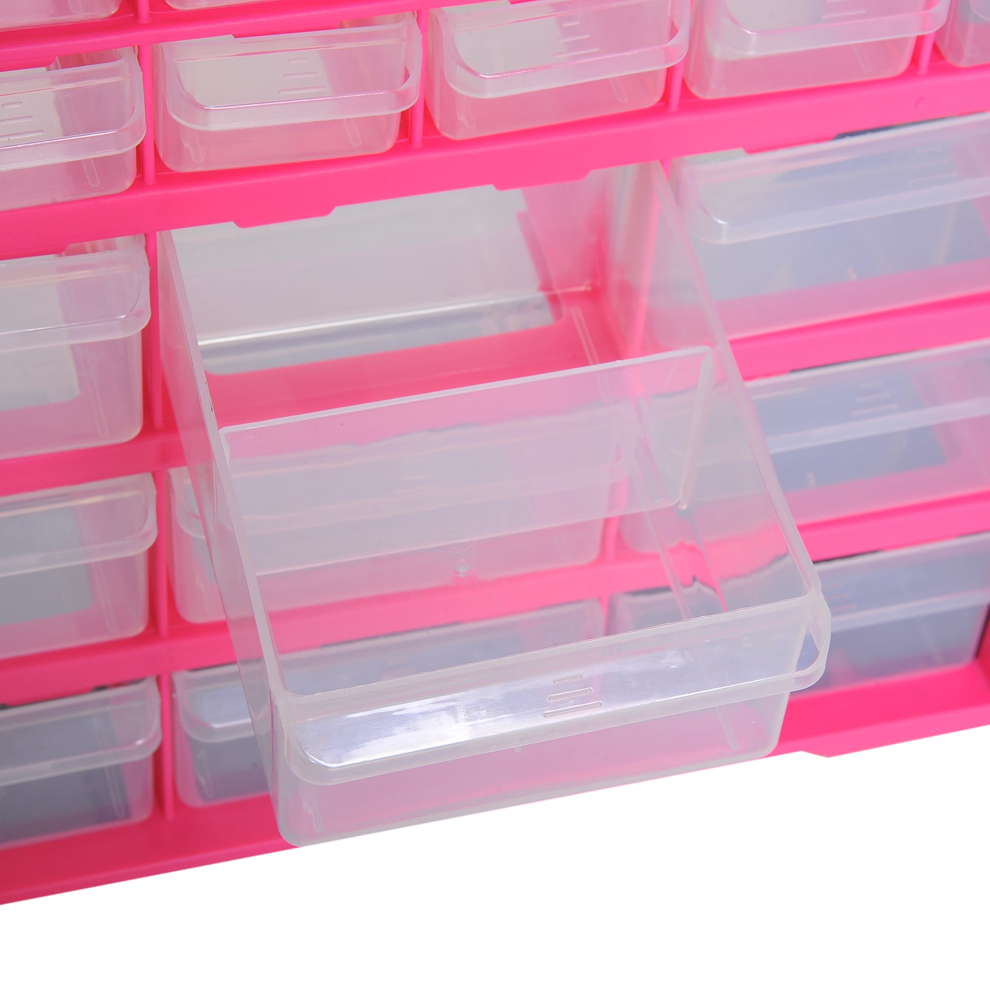 DURHAND Organiser with 39 Drawers, Plastic Storage Cabinet for Small Parts, 38Lx16Dx47.5H cm, Rose Red