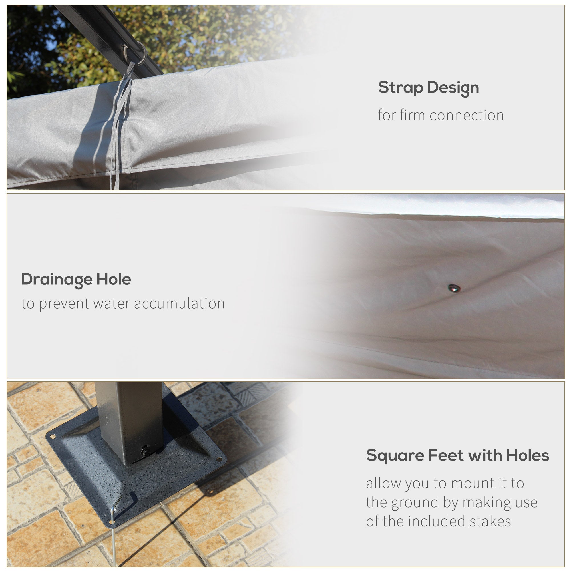 Kozy 3.5 Sliding Pergola Canopy Metal Pergola Retractable Canopy for Garden Shade, Grey