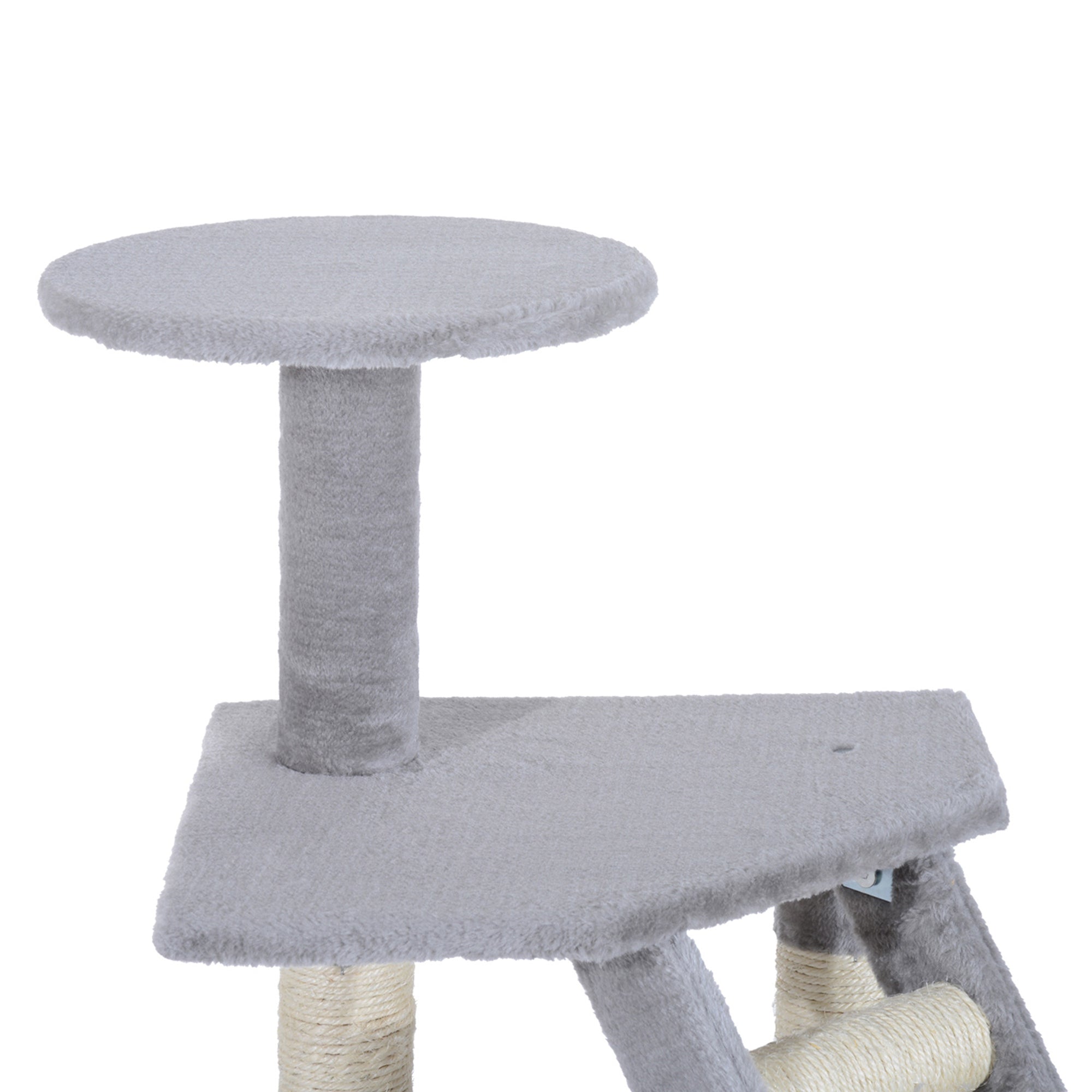 PawHut Cat Tree with Scratching Post, Kitten Activity Centre, Play House, Pet Furniture, 125cm, Grey