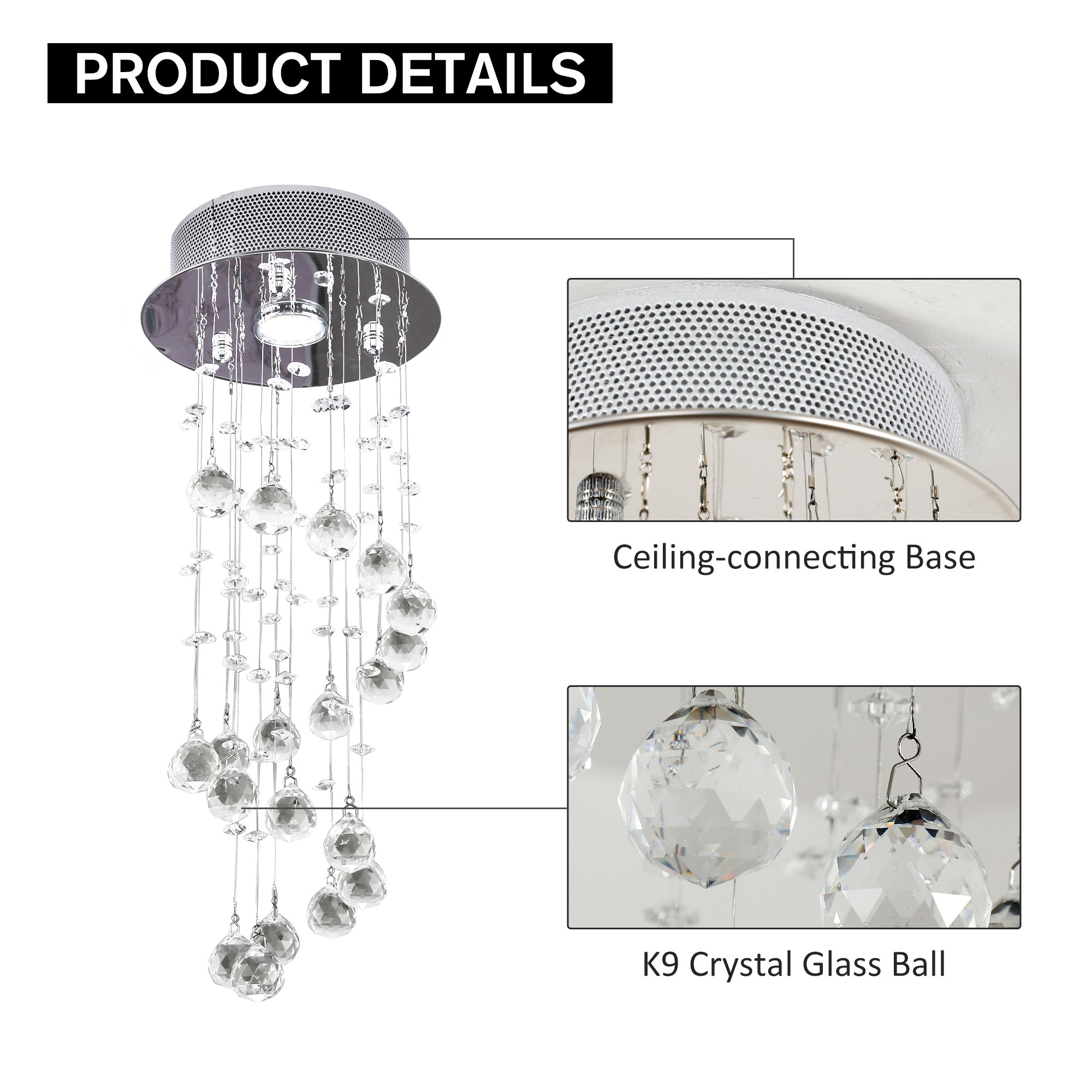 Kozy Metal Crystal Ceiling Light Chandelier Elegant Pendant Lamp Living Room Stairway Stairway Spiral Rain Drop Pendant Lamp Silver