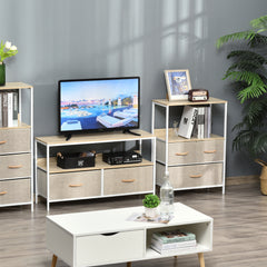 Kozy 3 Drawer Storage Chest Unit Home Cabinet w/ Shelves Home Living Room Bedroom Entryway Living Furniture, Black