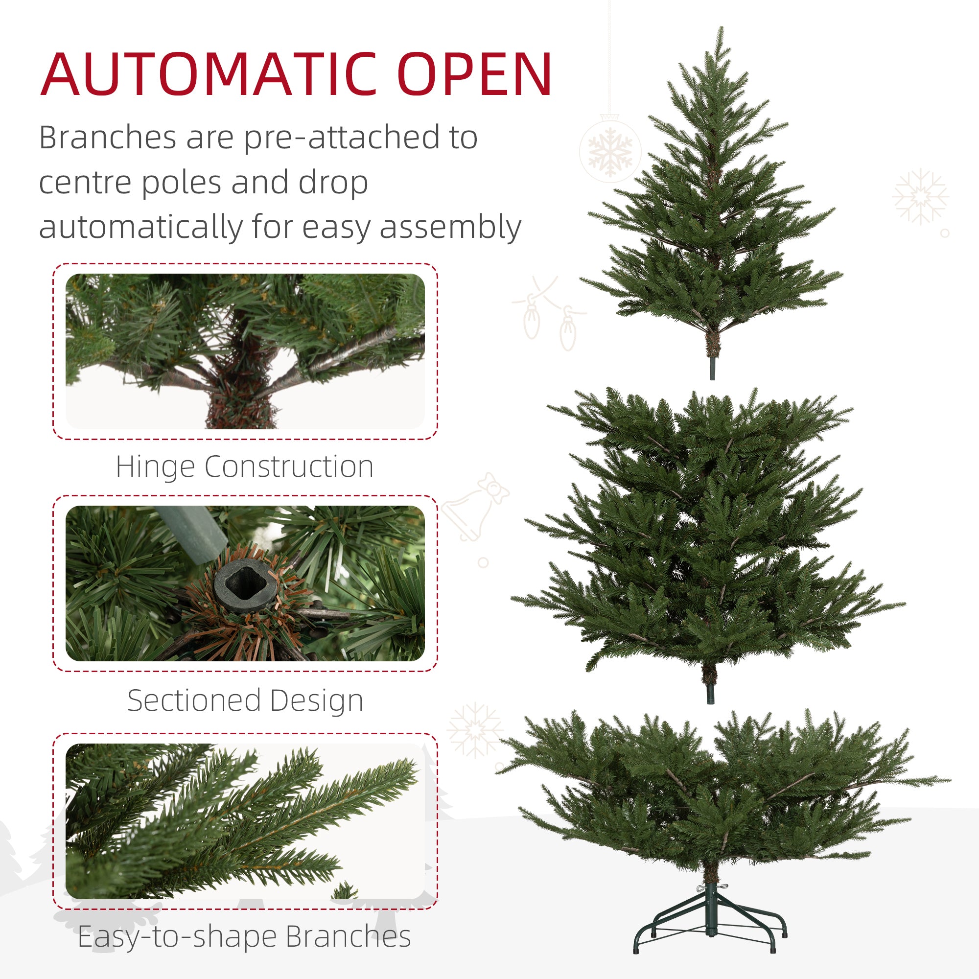 Kozy - 5ft Bushy and Bare Artificial Christmas Tree - Green