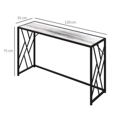 Kozy Console Table, Industrial Sofa Table with Metal Frame for Living Room, Hallway, 120 cm, Grey