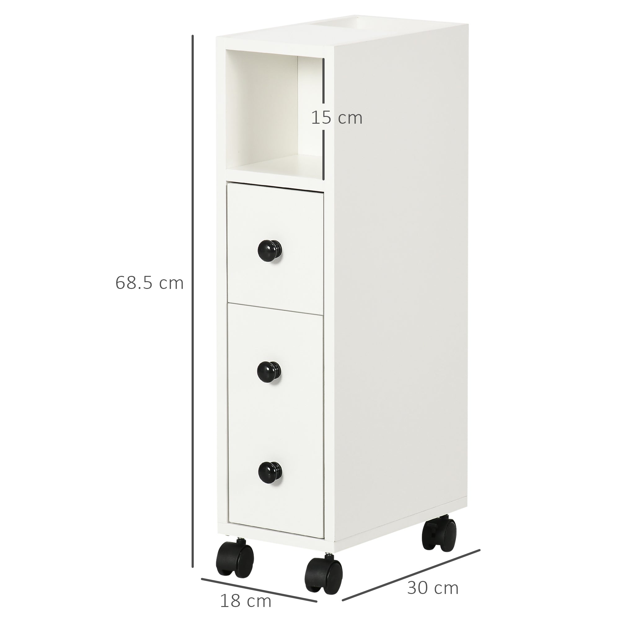Kozy Slimline Bathroom Storage Cabinet - White