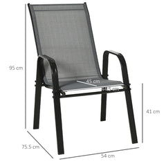 Kozy Set of Four Stackable Mesh Seat Chairs - Dark Grey