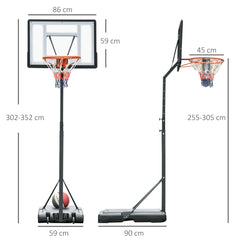 Kozy Portable 10ft Basketball Backboard Hoop Set Professional Outdoor Freestanding Basketball Stand with Wheels for Adults and Children, Adjustable High 2.55M-3.05M