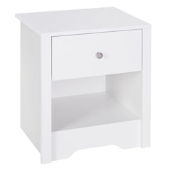 Kozy Modern Bedside Table, Nightstand with Drawer Shelf, End Table for Living room, Bedroom White