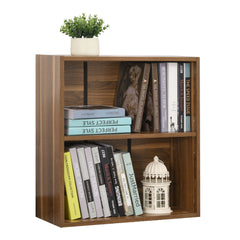 HOMCOM Wooden 2 Tier Storage Unit Shelf Bookshelf Bookcase Cupboard Cabinet Walnut