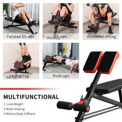 HOMCOM Multifunctional Hyper Dumbbell Bench Indoor Fitness Machine Weights Work Out Ab Sit Up Decline Flat Sit up