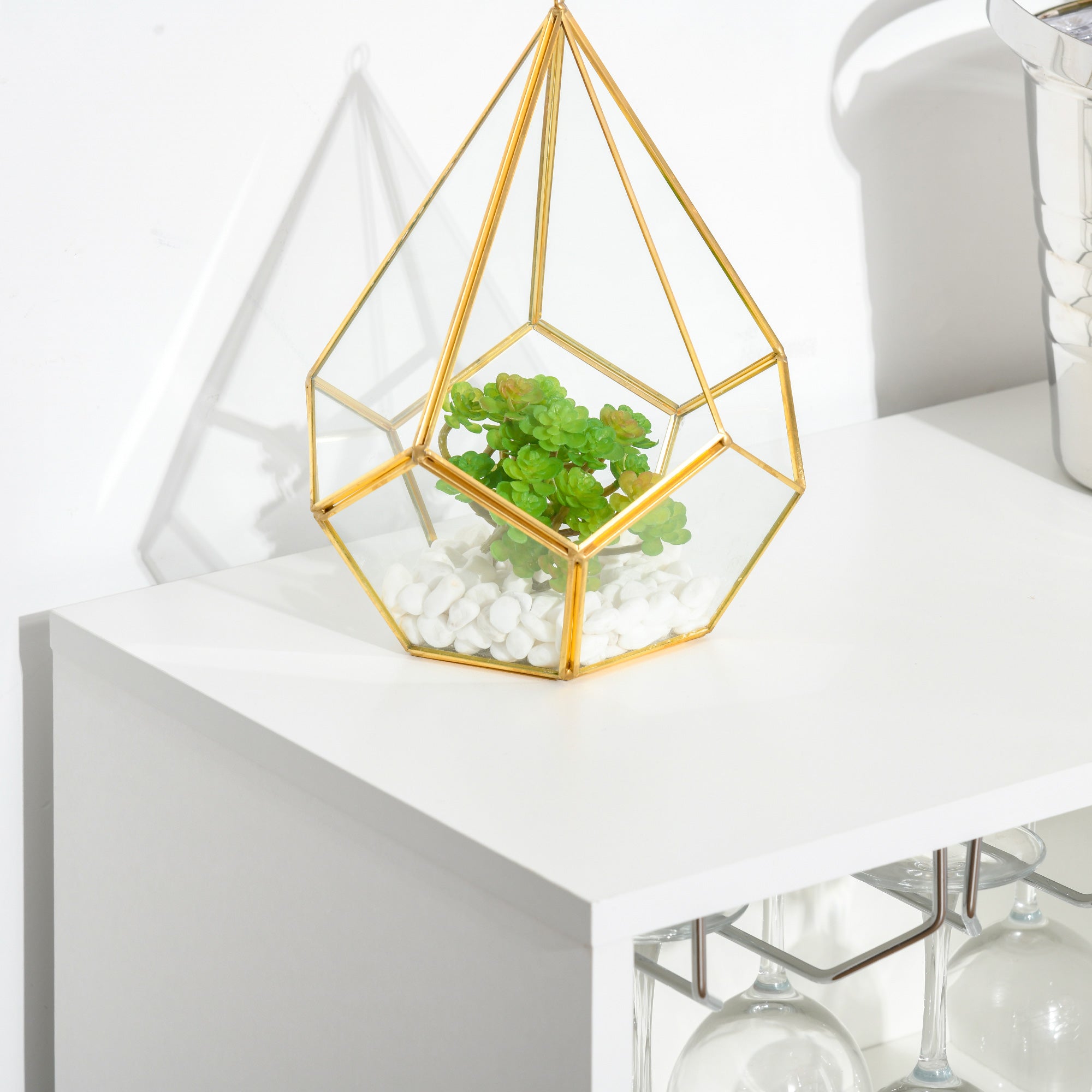 Kozy Modern Wine Cabinet Cupboard with Glass Door, Glass Holder & 20-Bottle Wine Rack for Living Room, Home Bar, Dining Room