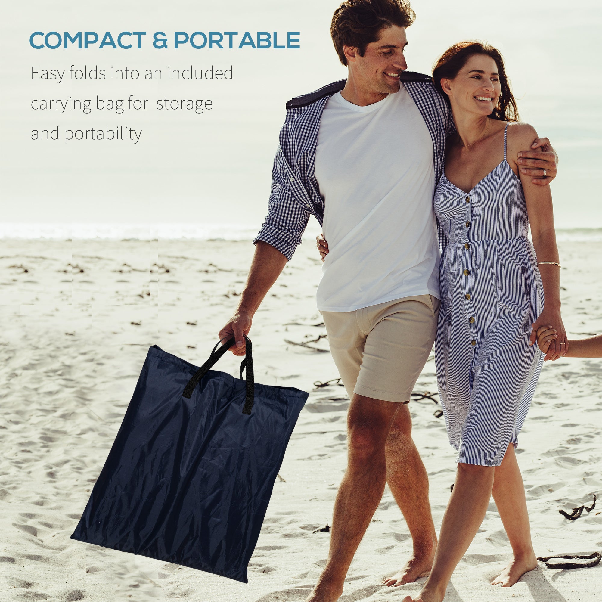 Kozy Set of 2 Foldable Garden Beach Chair Mat Lightweight Outdoor Sun Lounger Seats Adjustable Back Metal Frame PE Fabric Head Pillow w/ Carry Bag, Blue