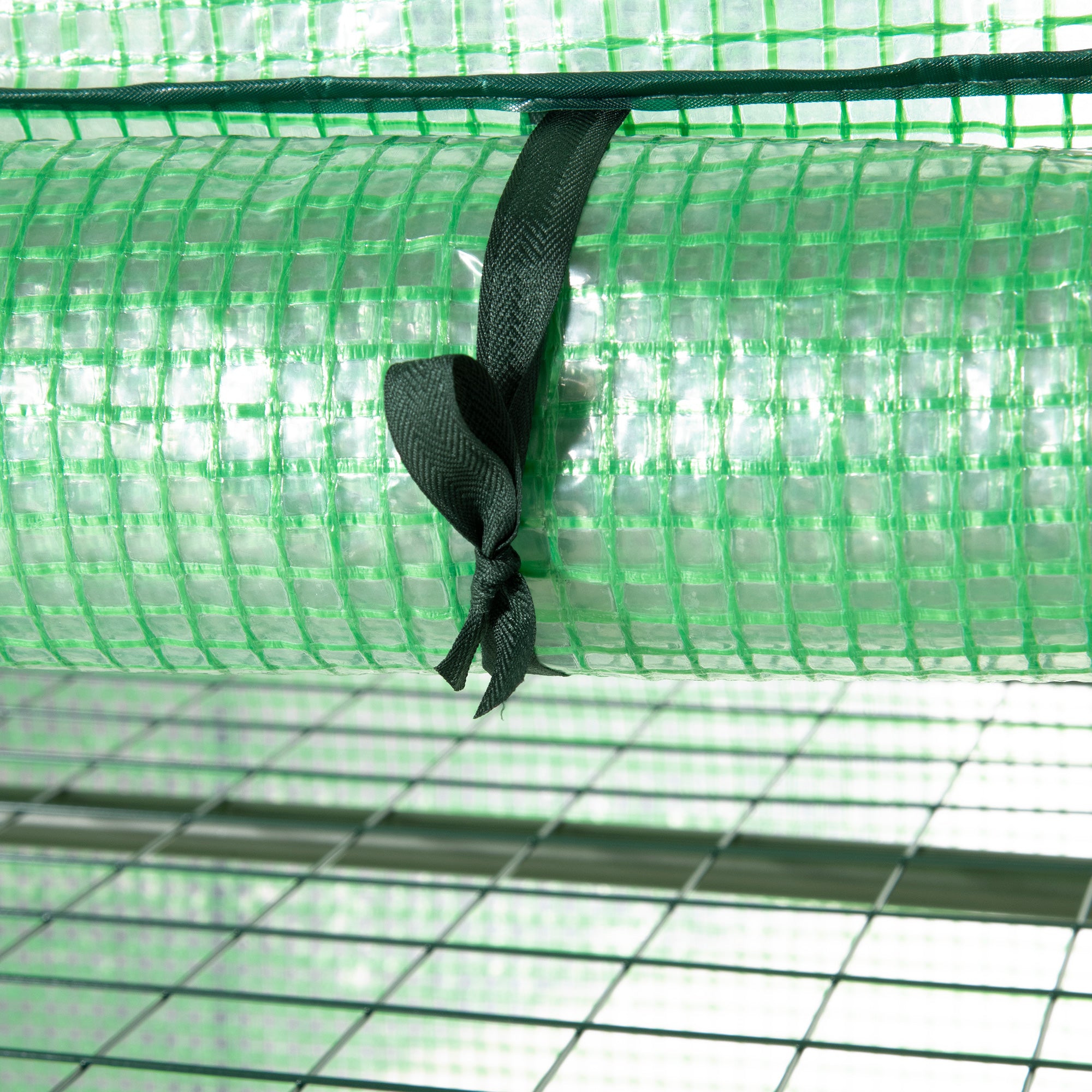 Kozy 4 Tier Mini Greenhouse for Outdoor, Portable Gardening Plant Green House with Storage Shelf, Roll-Up Zipped Door, Metal Frame and PE Cover, 80 x 49 x 160cm, Green