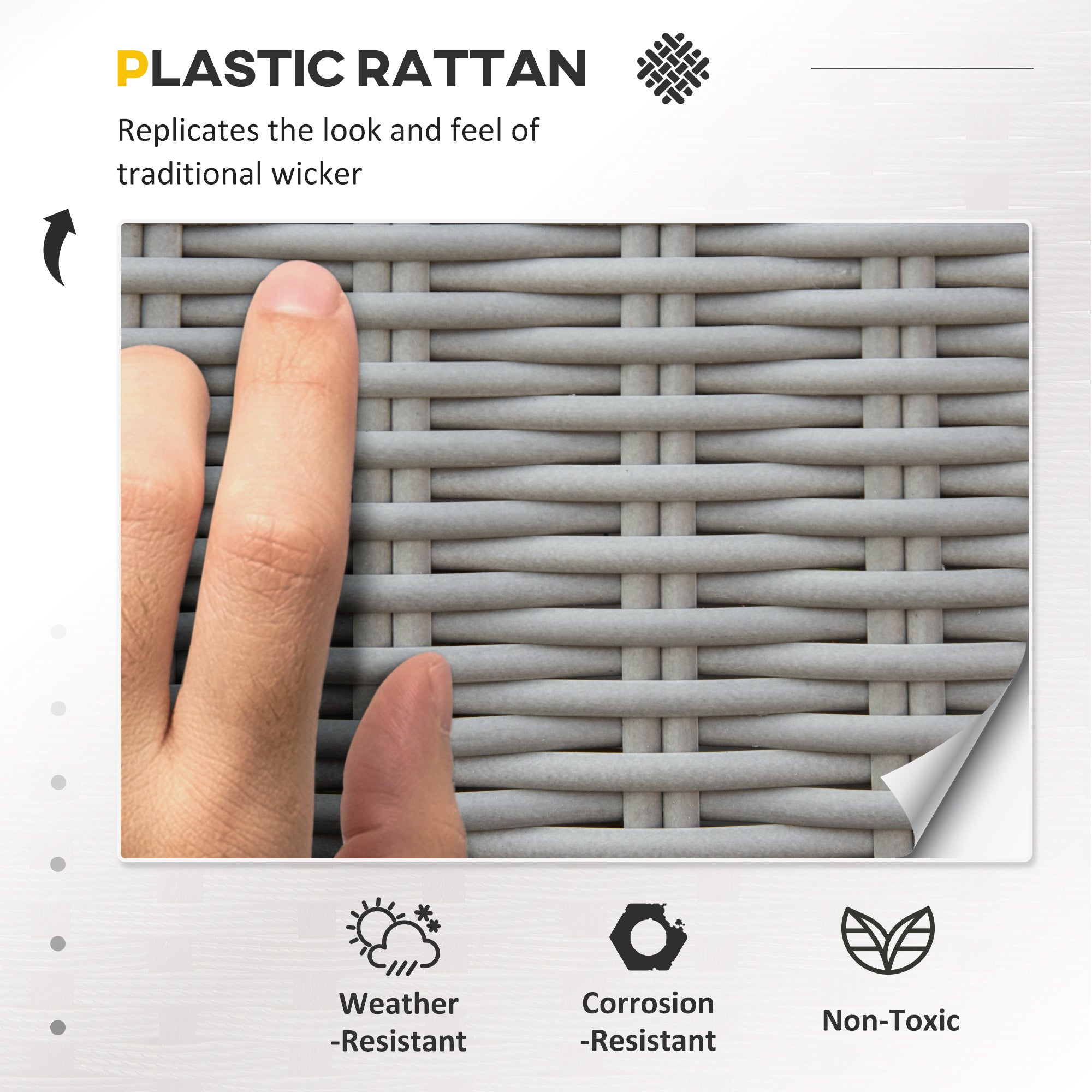 Kozy 5 Pieces Outdoor PE Rattan Garden Furniture with Cushions, Patio Lounge Adjustable Backrest Chairs, Footstools and Cooler Bar Coffee Table & Cover, Grey