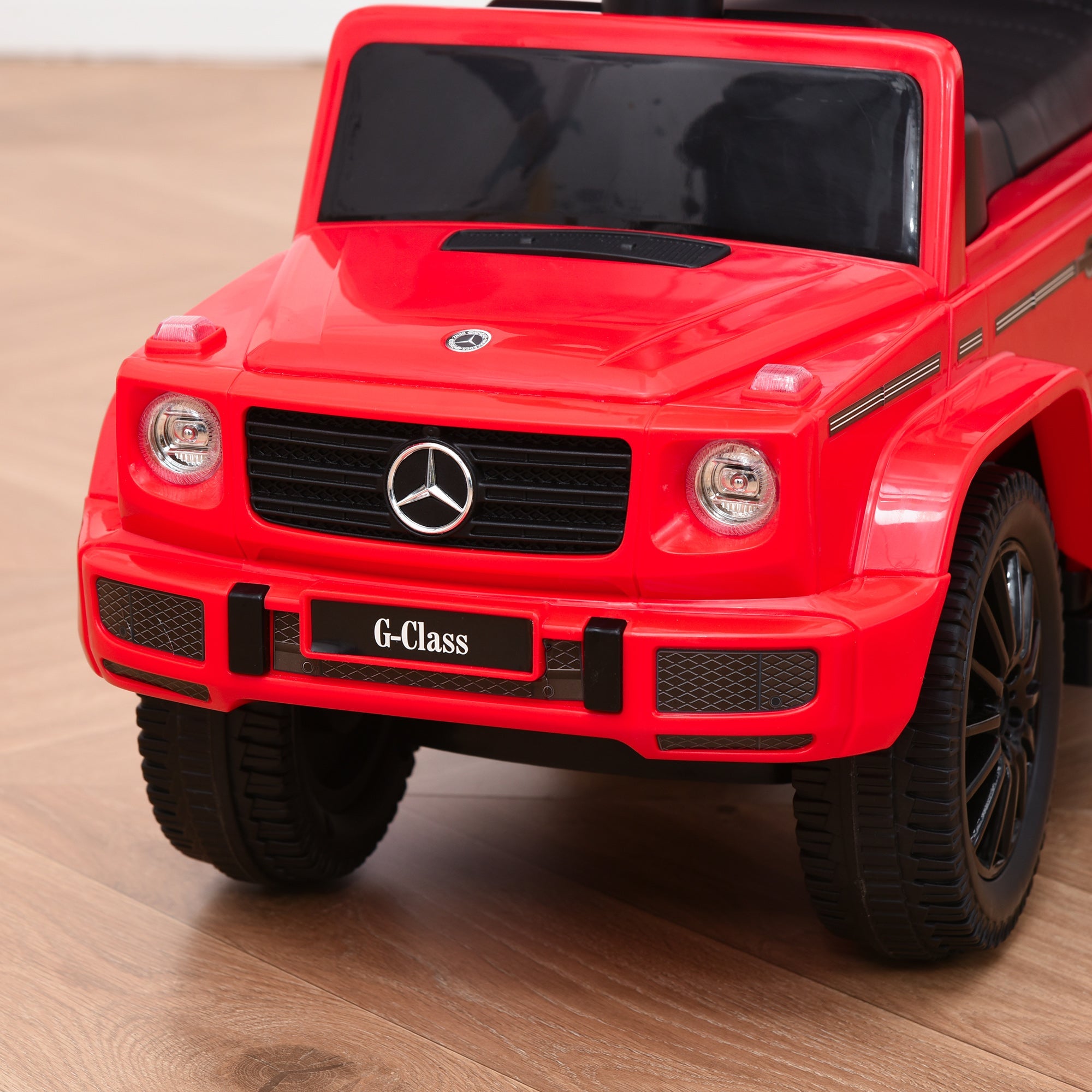HOMCOM Compatible Kids Children's Ride-On Push Along Car Sliding Walker Mercedes-Benz G350 Licensed Floor Slider Vehicle with Steering Wheel Red