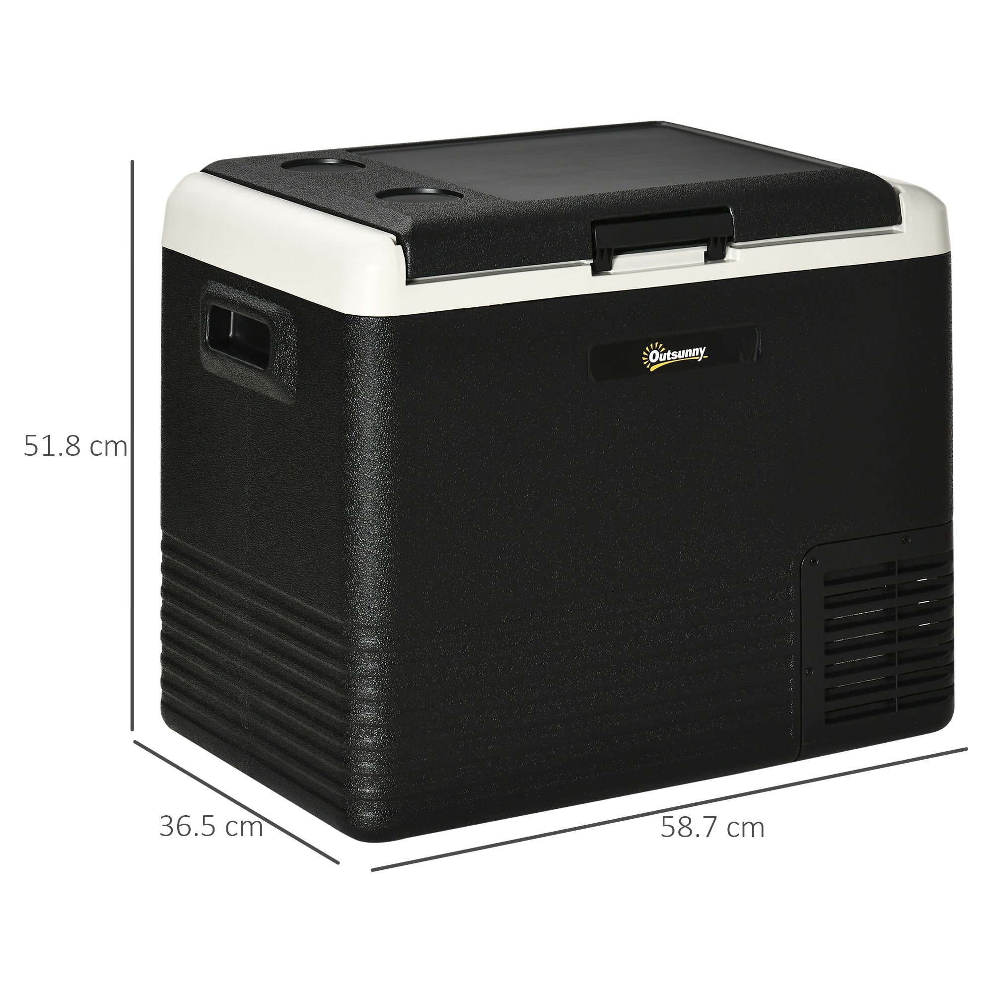 Kozy 50L Car Refrigerator, Portable Compressor Car Fridge Freezer, Electric Cooler Box with 12/24V DC and 110-240V AC for Camping, Driving, Picnic, Down to -20℃